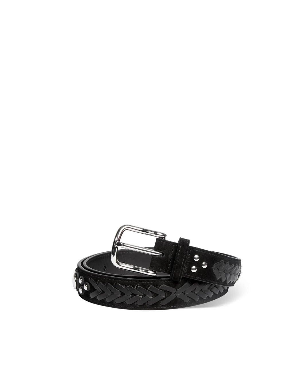 Gaucho Belt in Noir Split Suede