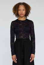 Load image into Gallery viewer, Elise Lace Tee in Black
