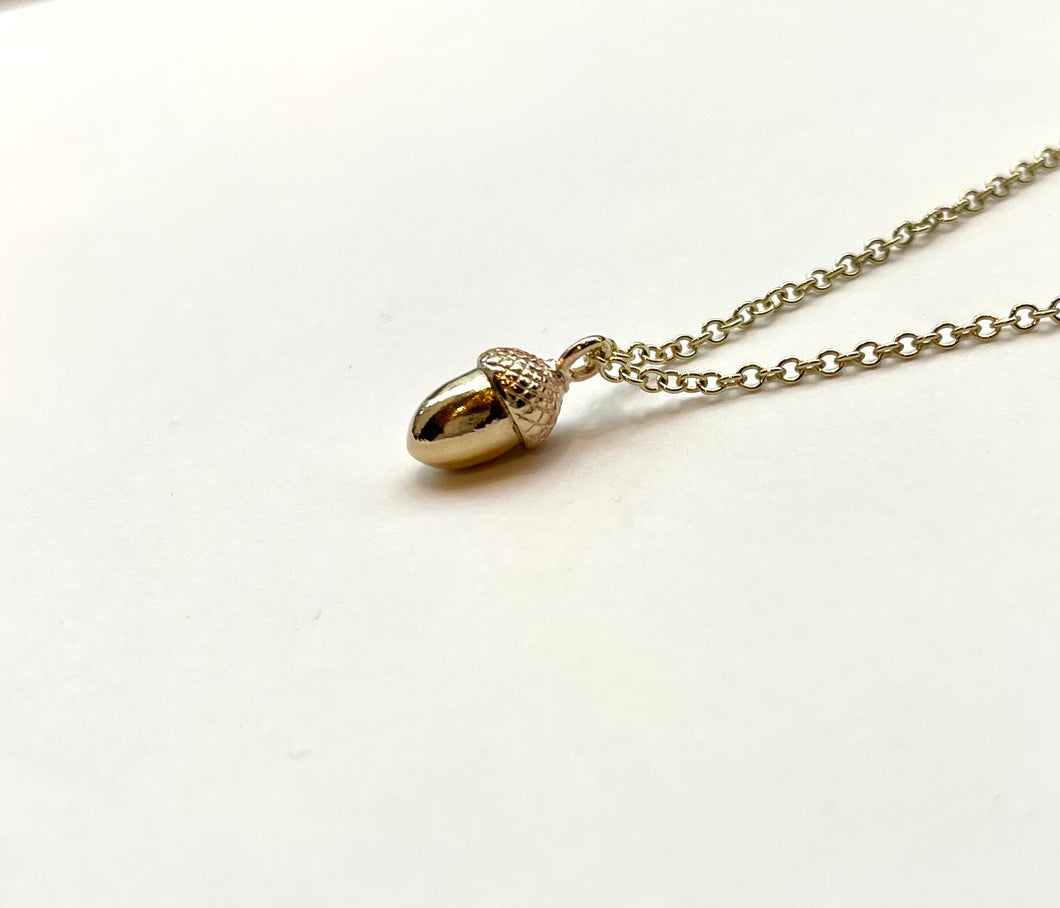 Acorn Necklace in Gold