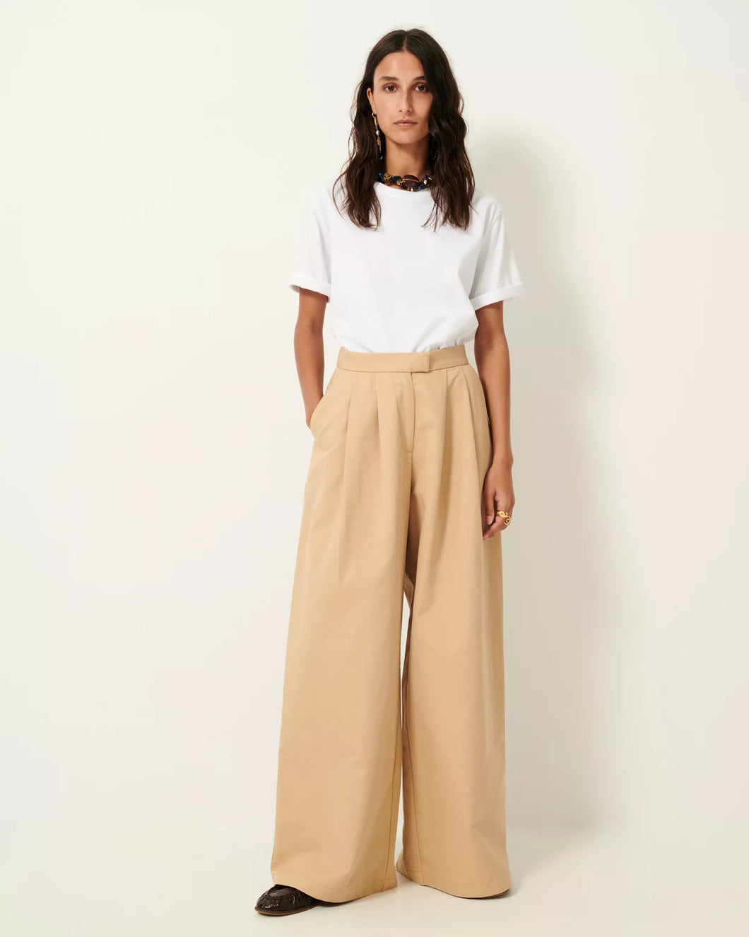 Rivera Trousers with Pleats in Jonc