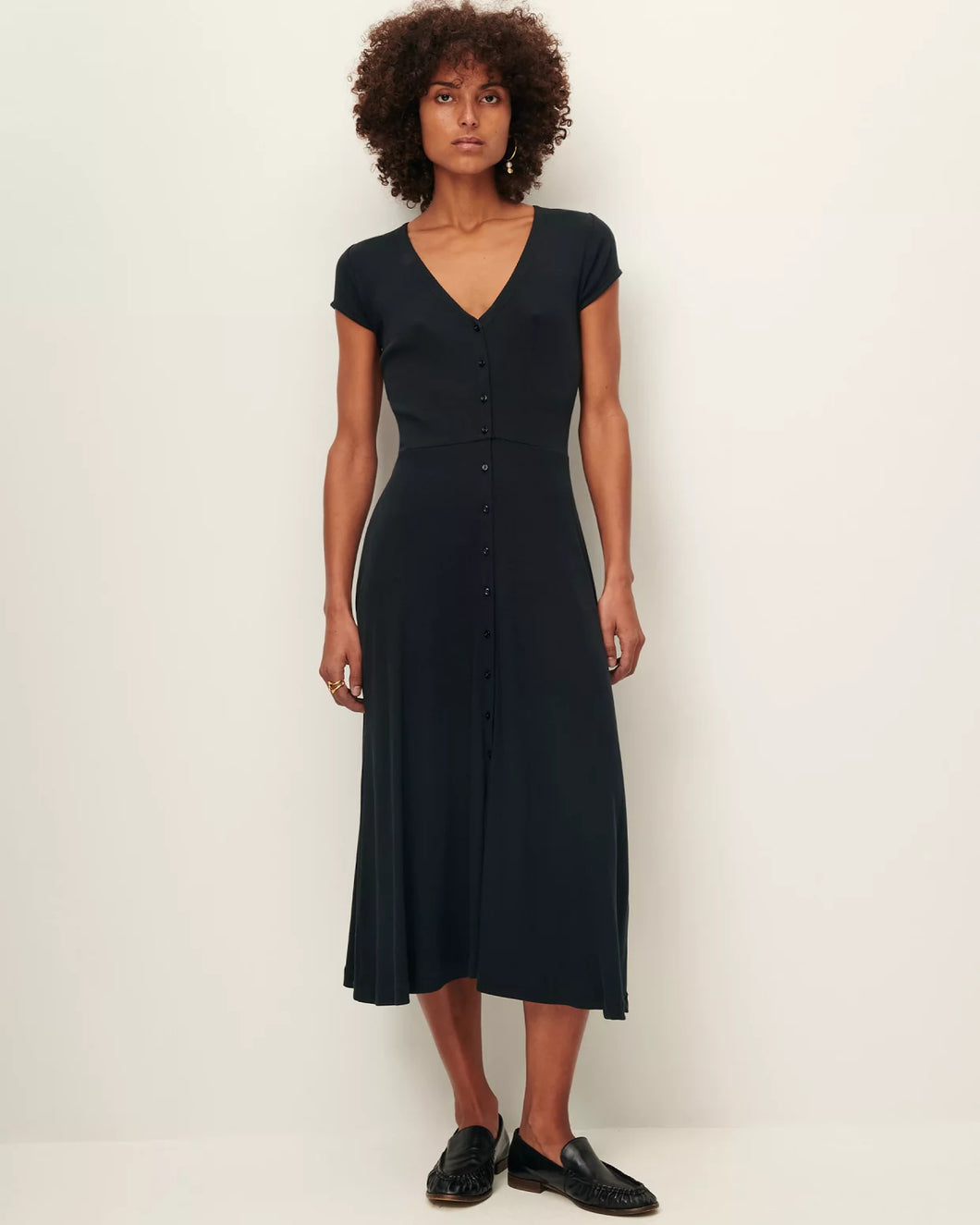 Nea Buttoned Midi Dress Moonless