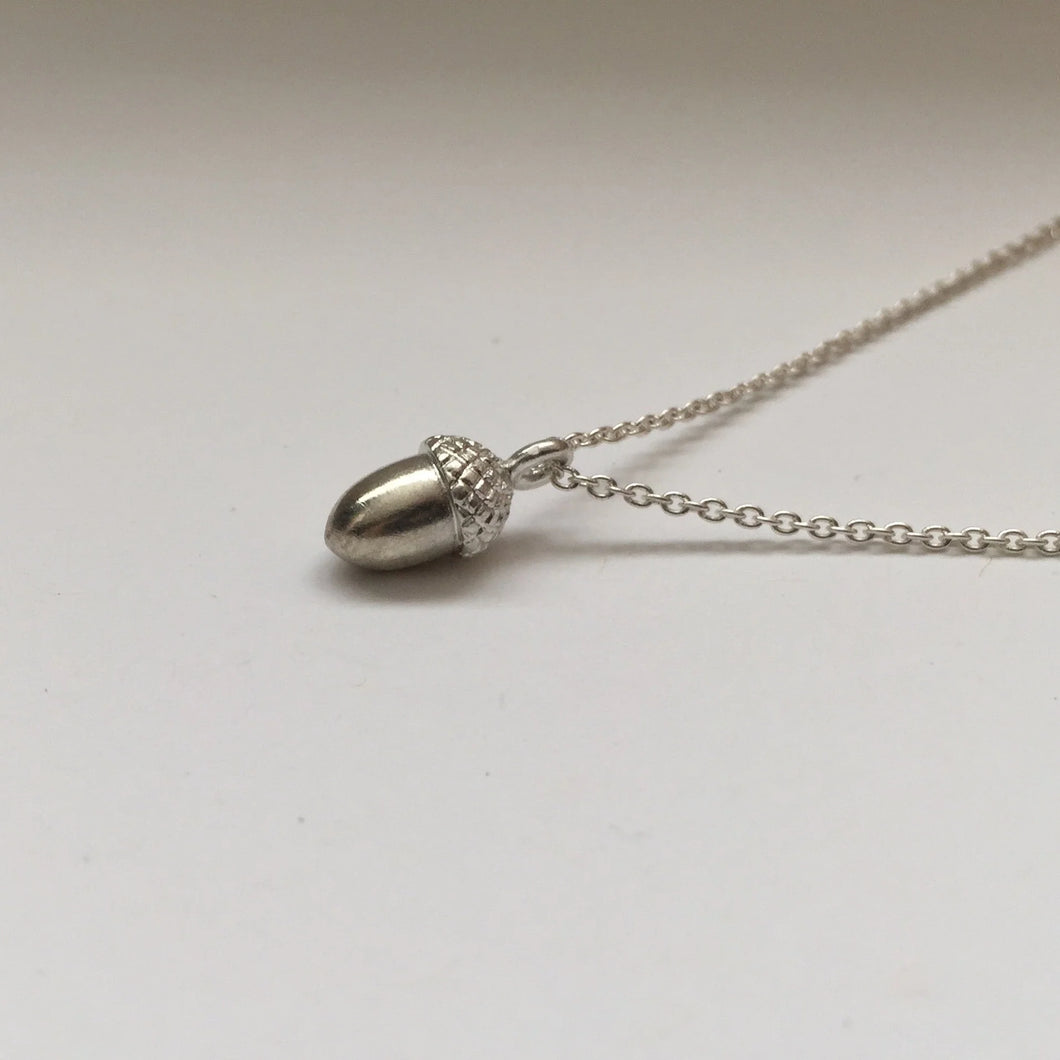 Acorn Necklace in Silver