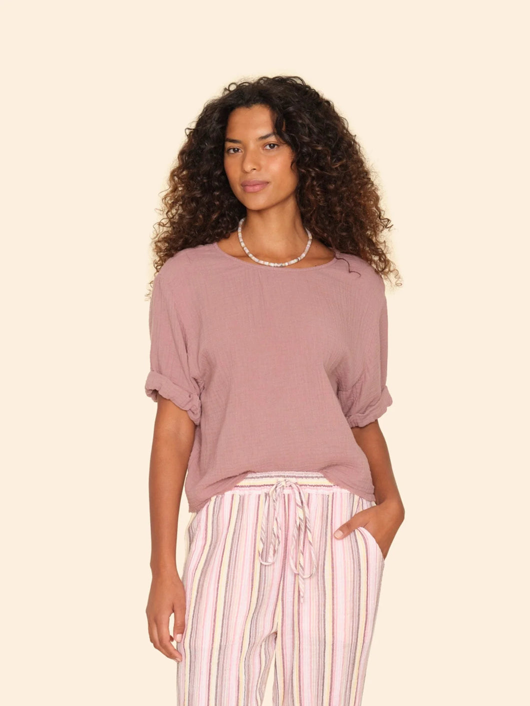 Carson Top in Dusty Rose