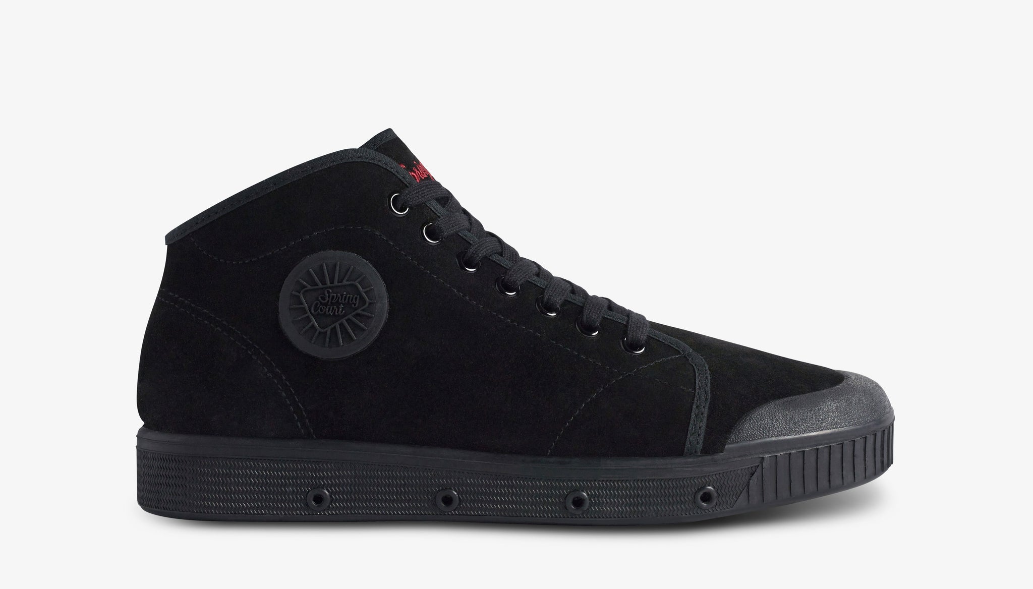 Springcourt High Top Suede Trainers in Black Tribeca Brighton